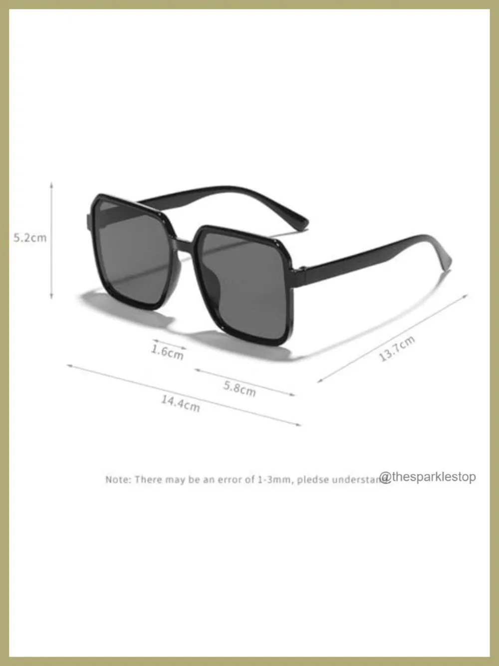 Vintage Oversized Square Sunglasses UV400 Women Unisex